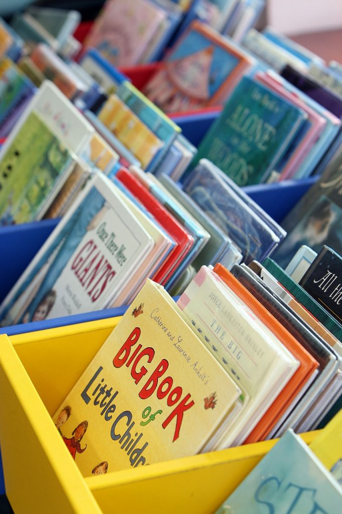 ကလေးတွေ လက်လှမ်းမှီတဲ့ နေရာမှာ ကလေးစာအုပ်လေးတွေ ထားပေးပါ။ (Photo: Wokingham Libraries | Pixabay)