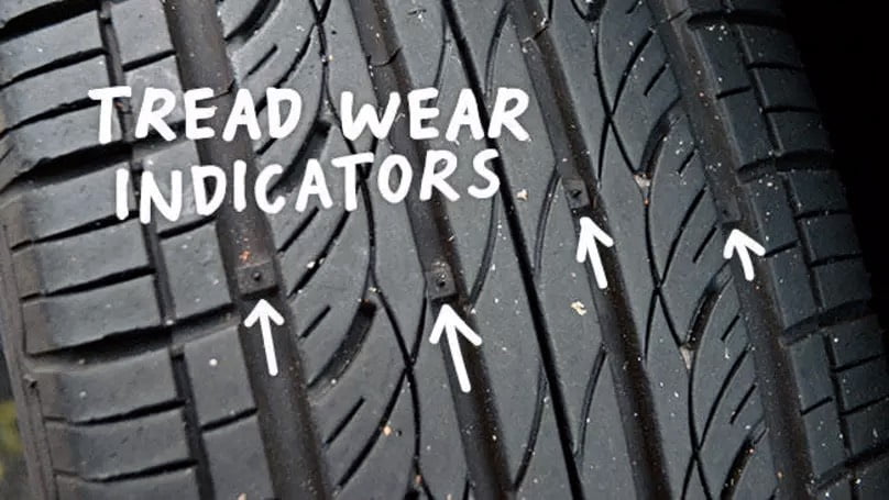 ပုံ (၄) ကားတာယာက ပန်းစားမစား သိနိုင်အောင် ပြတဲ့ Tyre tread wear indicator (Credit: Michelin Tyre)