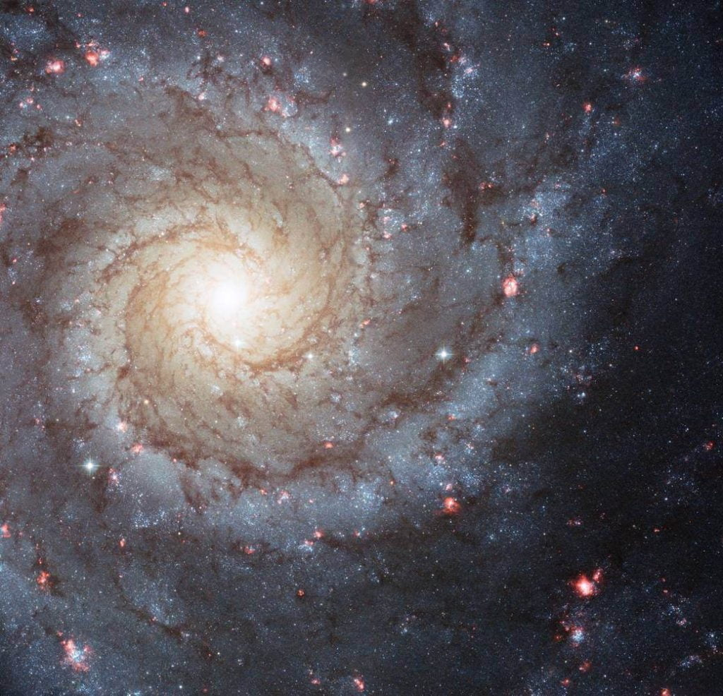 M74 ခရုပတ်ပုံ ဂလက်ဆီဟာ အလင်းနှစ် ၃၂ သန်း ဝေးပါတယ် (Image Credit: NASA, ESA, and the Hubble Heritage (STScI/AURA)-ESA/Hubble Collaboration)