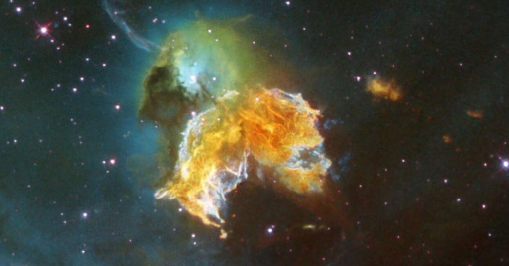 N 63A ဆူပါနိုဗာ ပုံကို Hubble တယ်လီစကုပ်ကြီးမှ ရိုက်ကူးထားပုံ