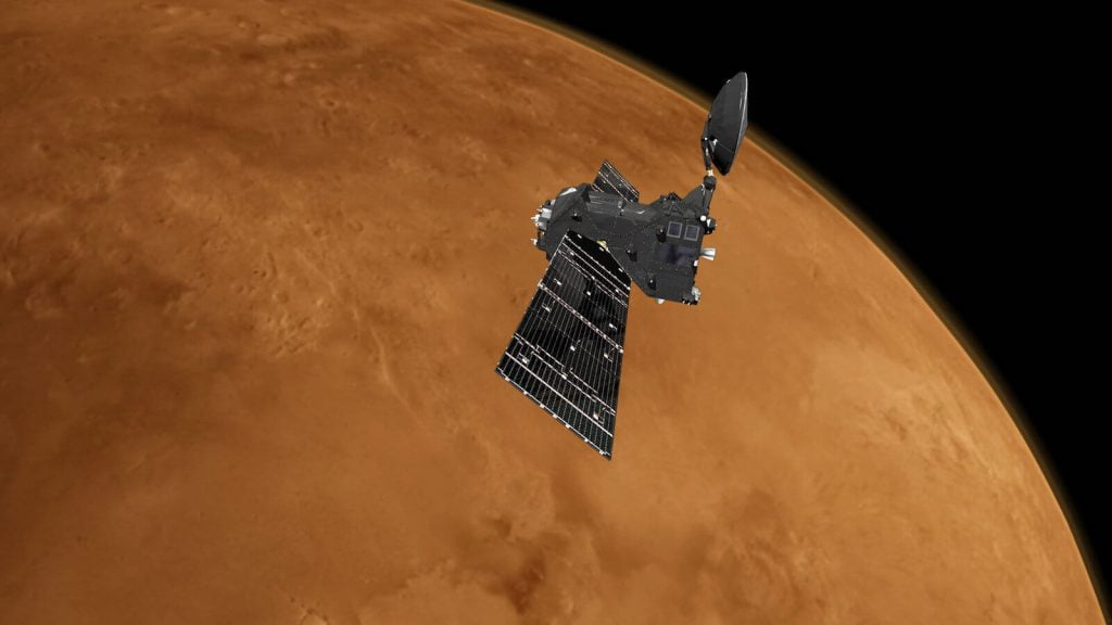 ဥရောပ အာကာသ အေဂျင်စီနဲ့ ရုရှား အာကာသ အေဂျင်စီတို့ ပူးတွဲ လွှတ်တင်ခဲ့တဲ့ ESA-Roscosmos ExoMars Trace Gas Orbiter