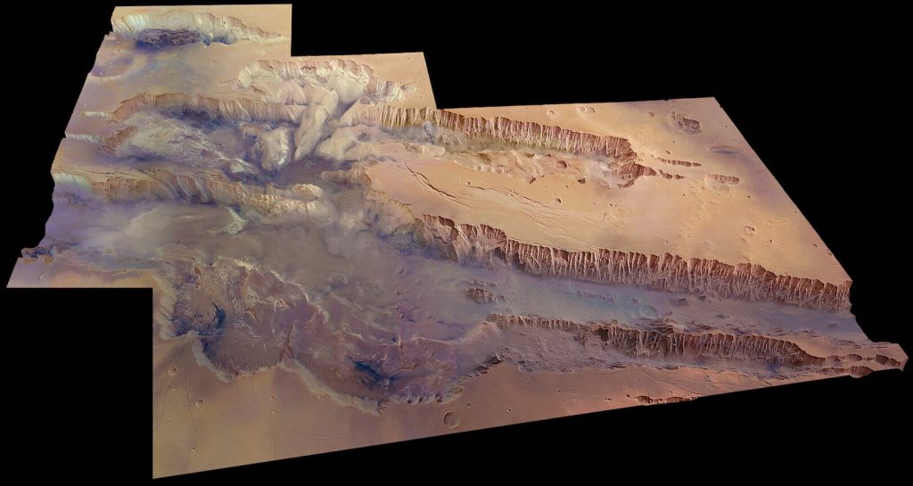 မားစ်ပေါ်မှာ ရေအမြောက်အများ ရှာတွေ့ခဲ့တဲ့ Valles Marineris ချောက်ကြီးဟာ နေအဖွဲ့အစည်းထဲမှာ အကြီးဆုံး ချောက်ကြီး ဖြစ်ပါတယ်