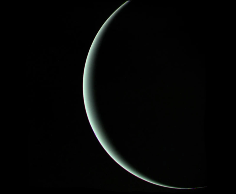 Picture of Uranus taken by Voyager