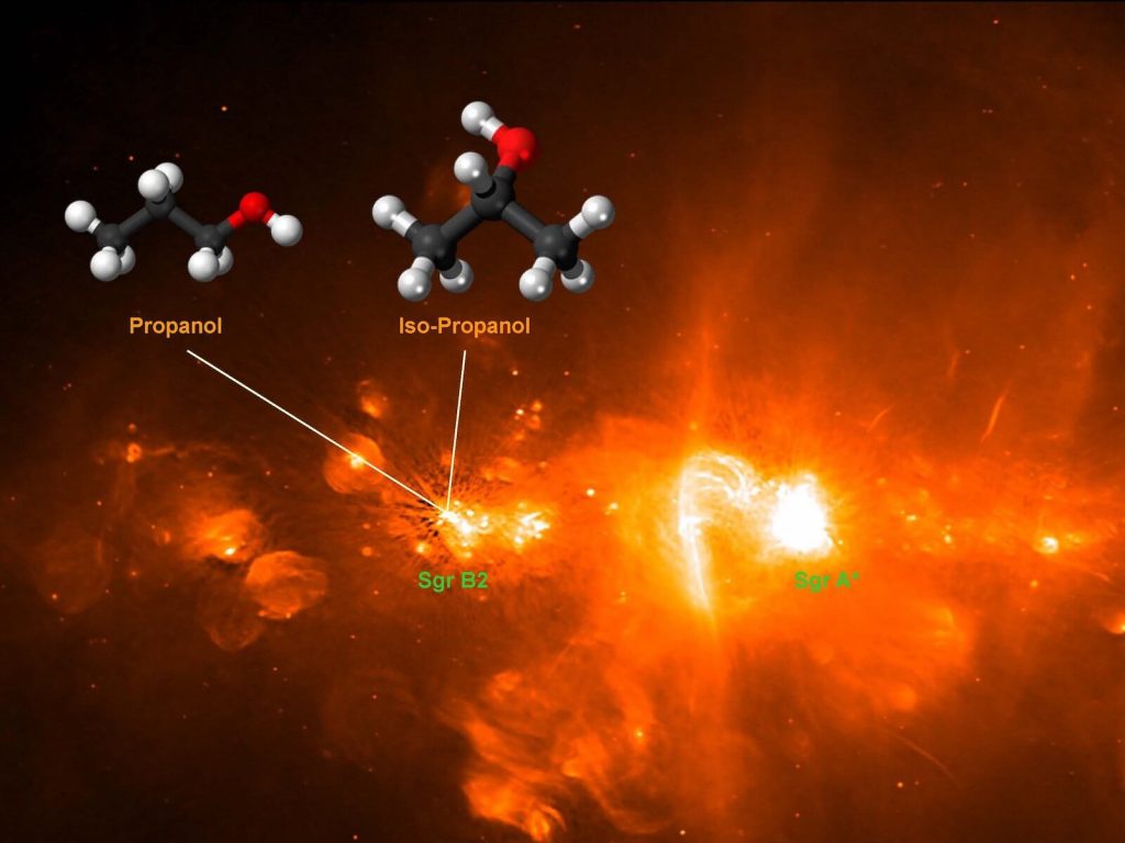 iso-propyl alcohol in center of milky way galaxy