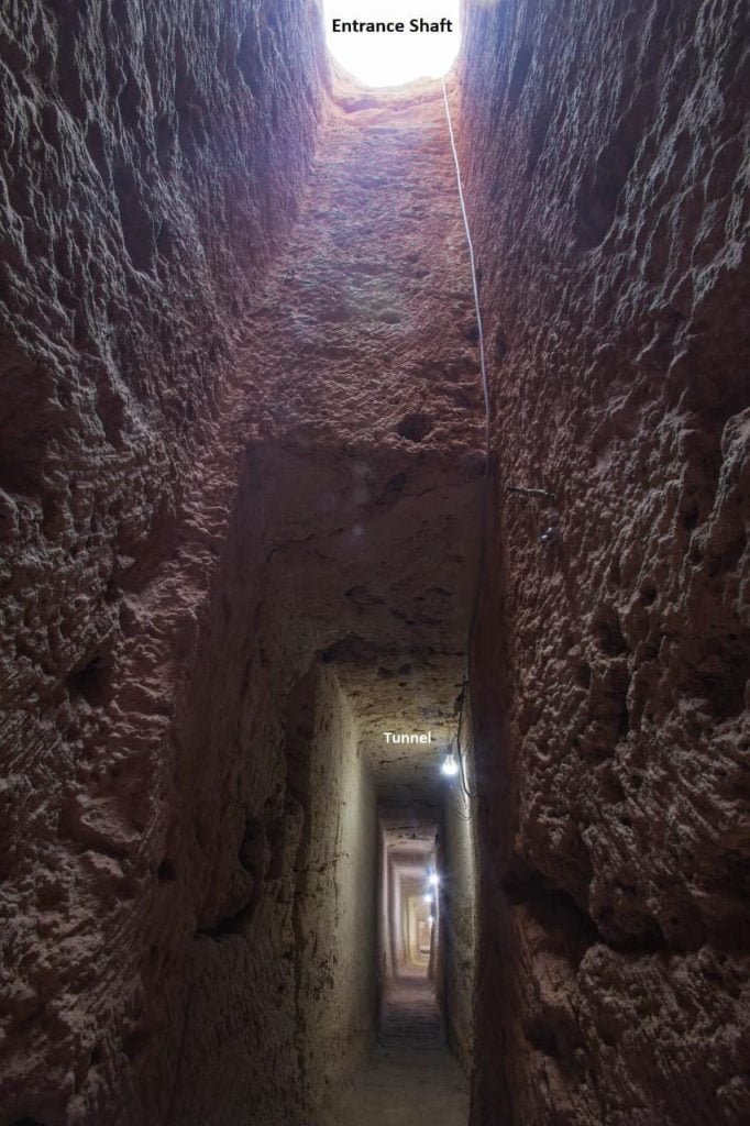 Tunnel under ancient Egyptian temple