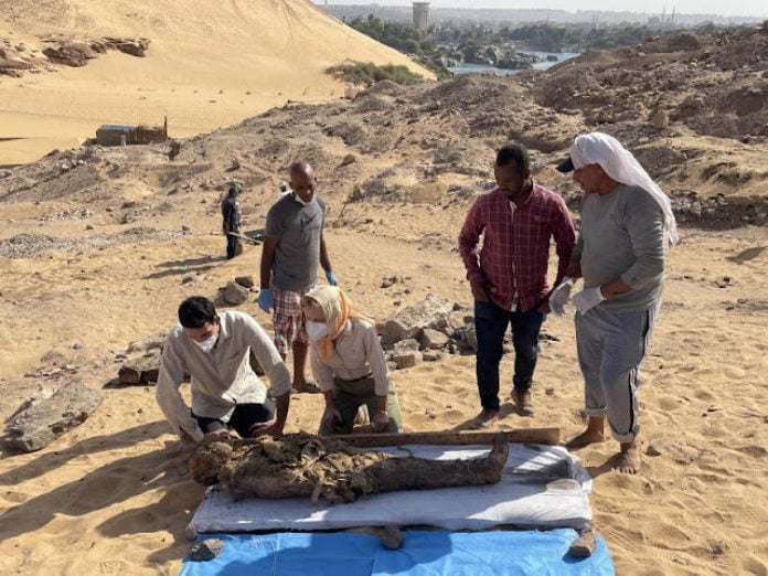 mummy-Aswan-tomb-2022-Credit-Egyptian-Italian-Mission-West-Aswan-696x522